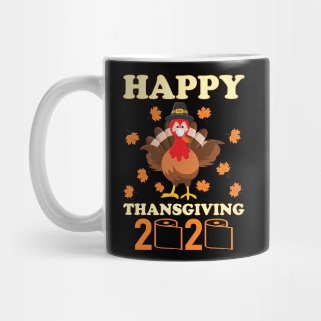 Happy Thanksgiving turkey face funny quarantine by DragonTees